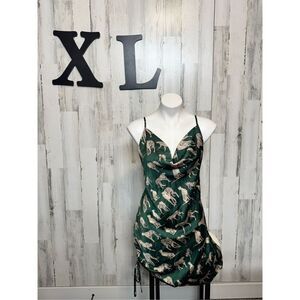 CUPSHE green leopard print dress